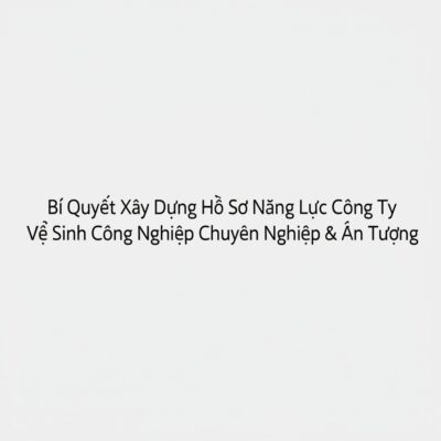 Bí Quyết Xây Dựng Hồ Sơ Năng Lực Công Ty Vệ Sinh Công Nghiệp Chuyên Nghiệp & Ấn Tượng