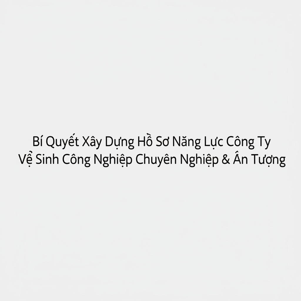 Hình minh họa cho bài viết: Bí Quyết Xây Dựng Hồ Sơ Năng Lực Công Ty Vệ Sinh Công Nghiệp Chuyên Nghiệp & Ấn Tượng