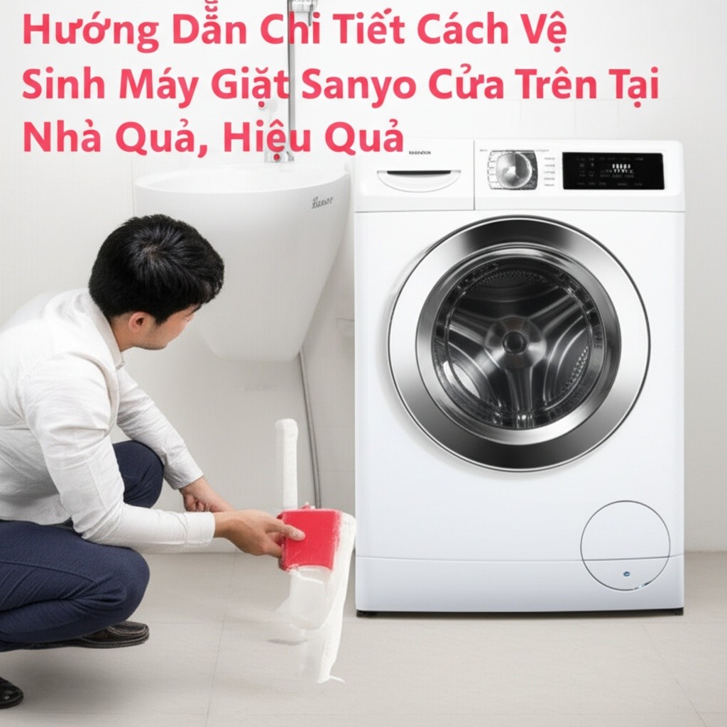 Hình minh họa cho bài viết: Hướng Dẫn Chi Tiết Cách Vệ Sinh Máy Giặt Sanyo Cửa Trên Tại Nhà Đơn Giản, Hiệu Quả